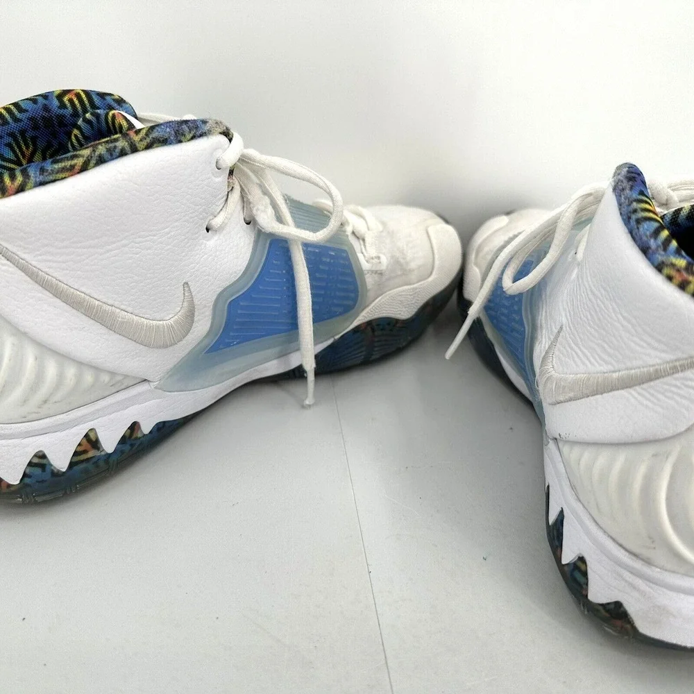 NIKE KYRIE‎ 6 WHITE SAPPHIRE LASER CRIMSON Youth Boy Size 6 Kyrie Irving